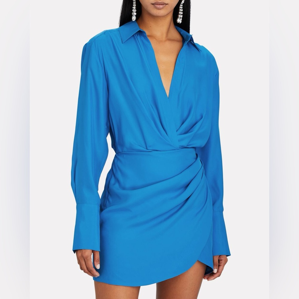 GAUGE81 Naha short draped mini dress in blue